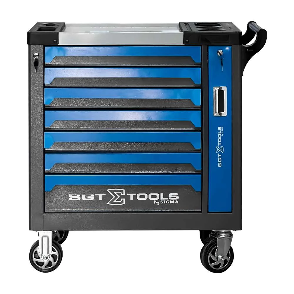 Carrinho de Ferramentas em Aço com 7 Gavetas Azul - Sigmatools