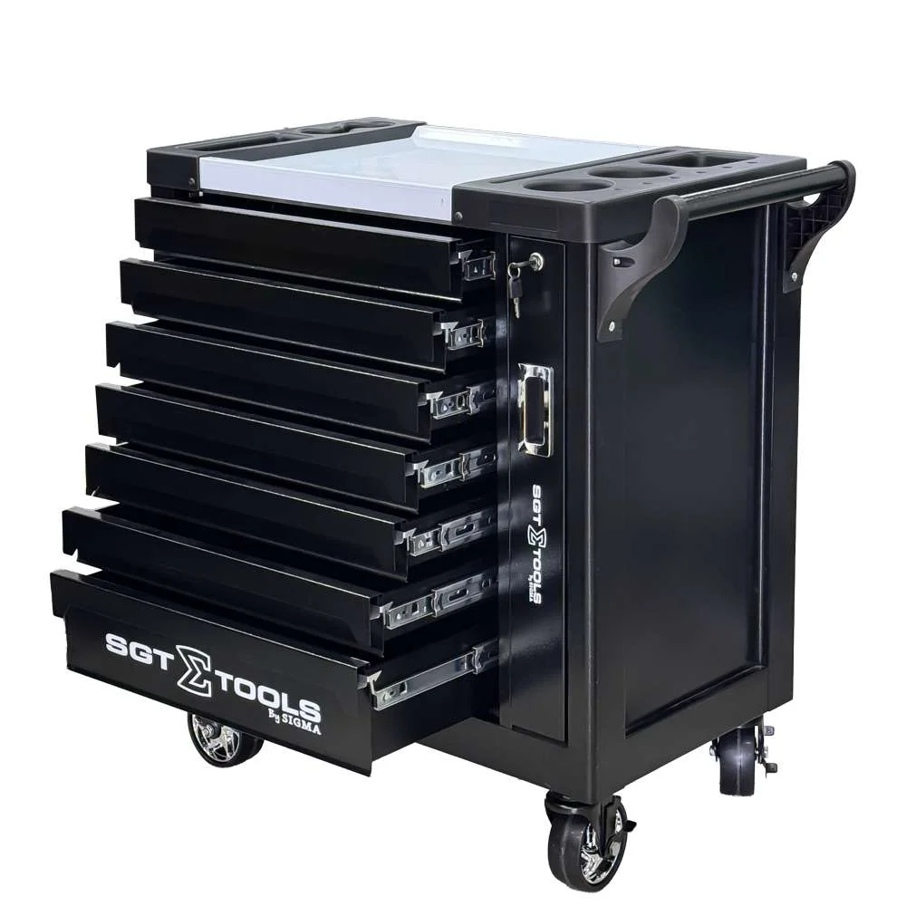 Carrinho de Ferramentas em Aço com 7 Gavetas Preto - Sigmatools