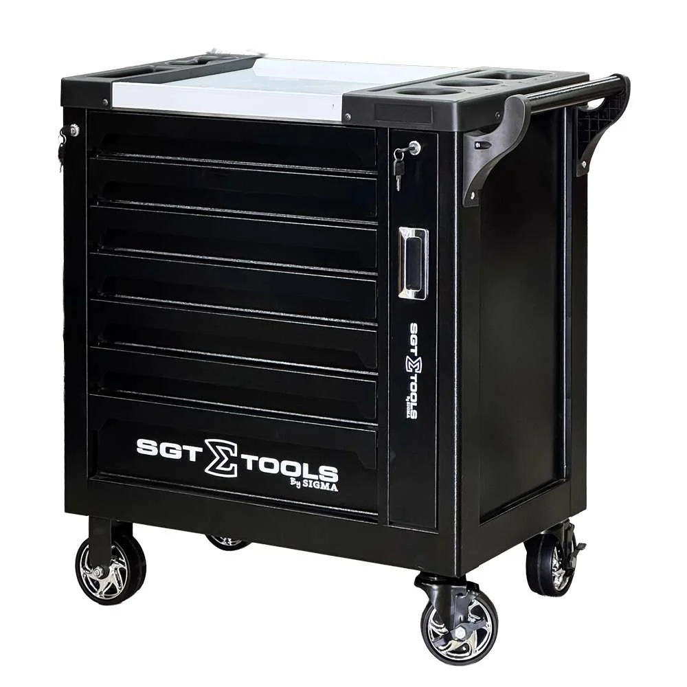 Carrinho de Ferramentas em Aço com 7 Gavetas Preto - Sigmatools