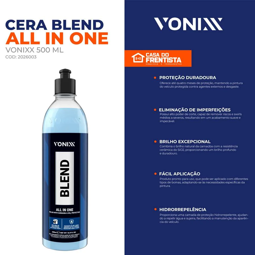 Cera Automotiva Blend All In One 500Ml Vonixx