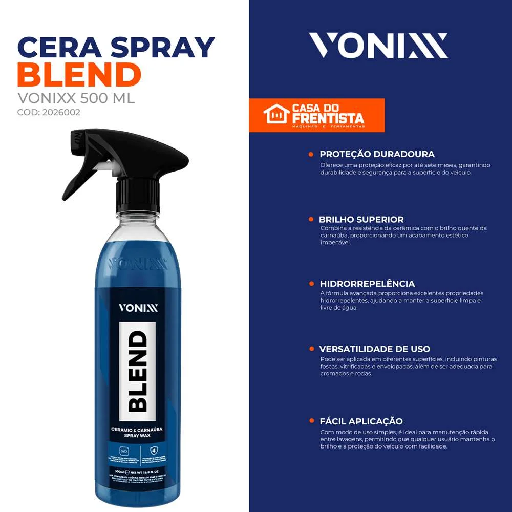 Cera Automotiva Spray Blend 500Ml Vonixx