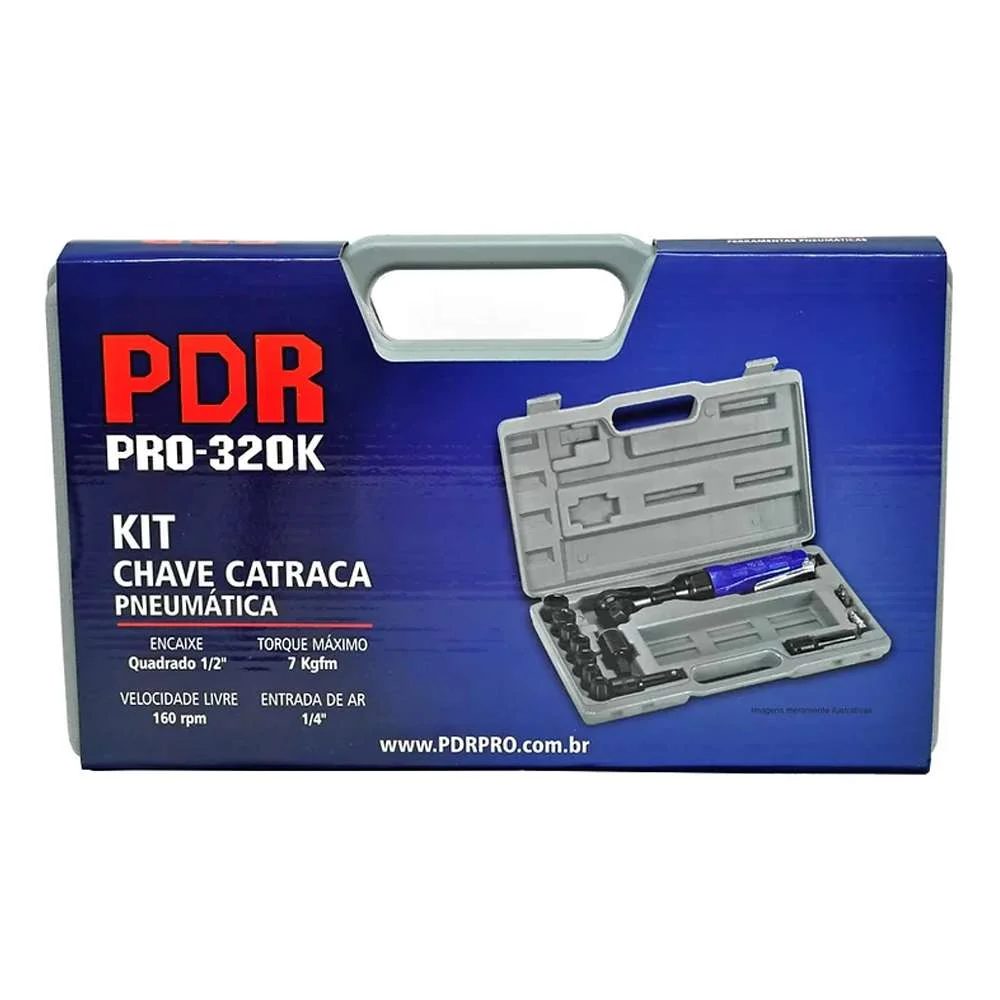 Chave Catraca Pneumática 1/2 Maleta e Soquetes Pdr
