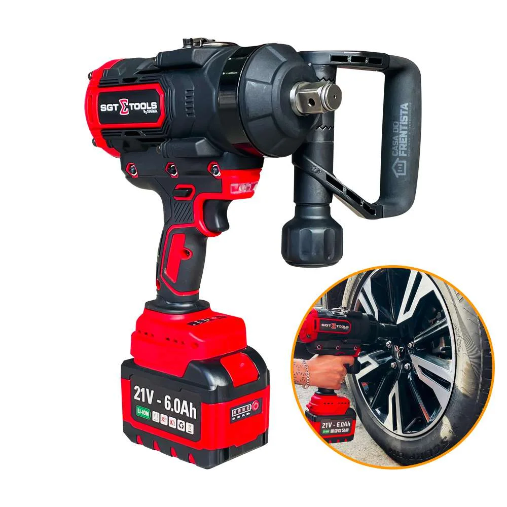 Chave de Impacto 3/4 C/ 2 Baterias 3 Velocidades Sgt 7509 Cor Vermelho 110V/220V