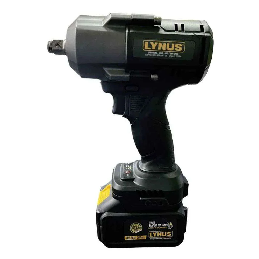 Chave de Impacto a Bateria 20V Lynus Potência, Autonomia e Mobilidade em Alto Desempenho