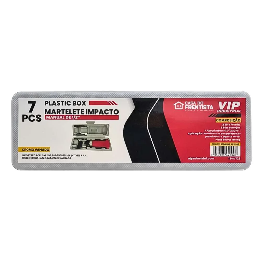 Chave de Impacto Martelete 1/2" Estojo Plástico