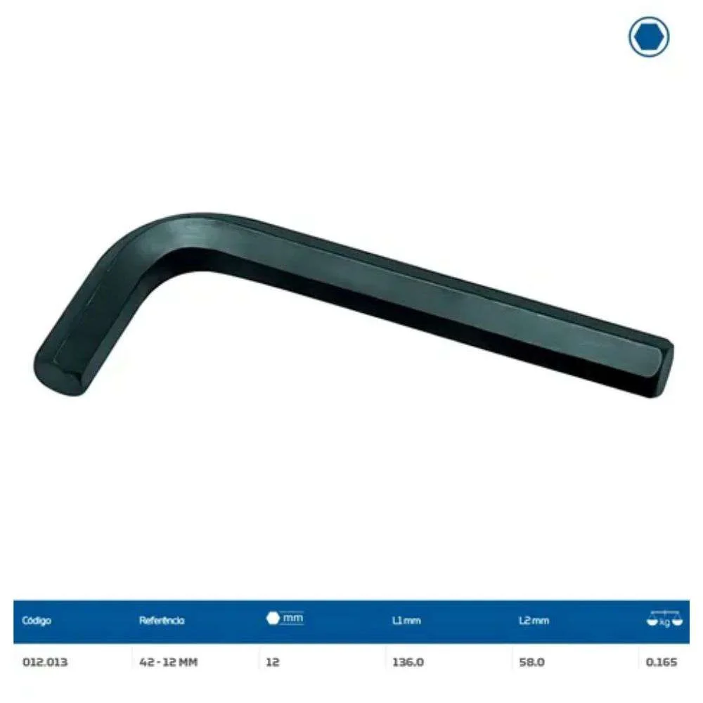 Chave L Allen Curta 12 MM 012013 Gedore
