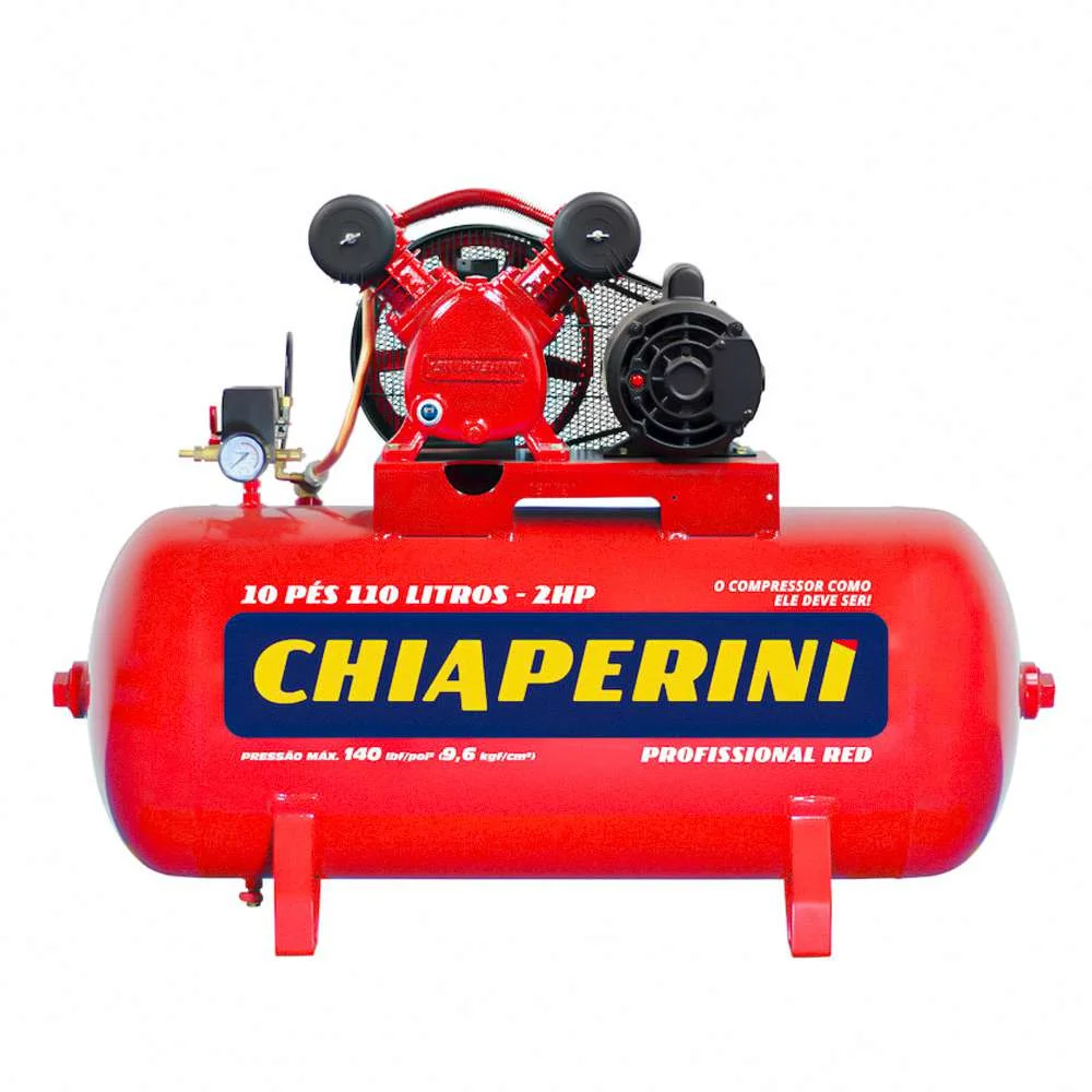 Compressor de Ar 10 Pés 110L 2Hp Monofásico 110/220V Chiaperini