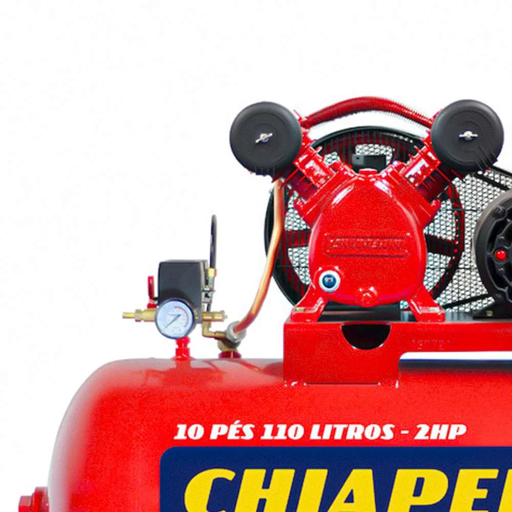 Compressor de Ar 10 Pés 110L 2Hp Monofásico 110/220V Chiaperini