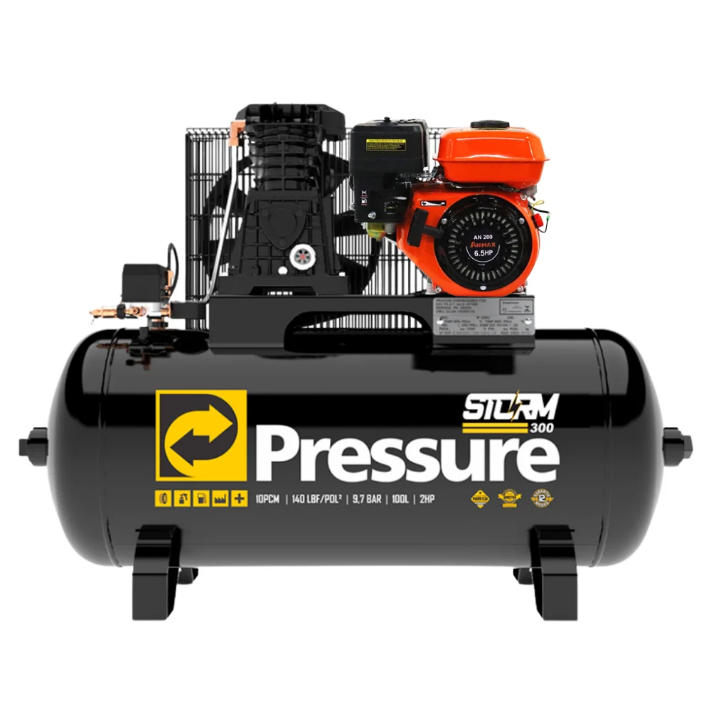 Compressor de Ar 10 Pés Motor à Gasolina 140 lbs Pressure