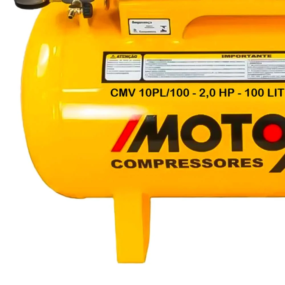 Compressor de Ar 10 Pés 2Hp 100L 220V Motomil