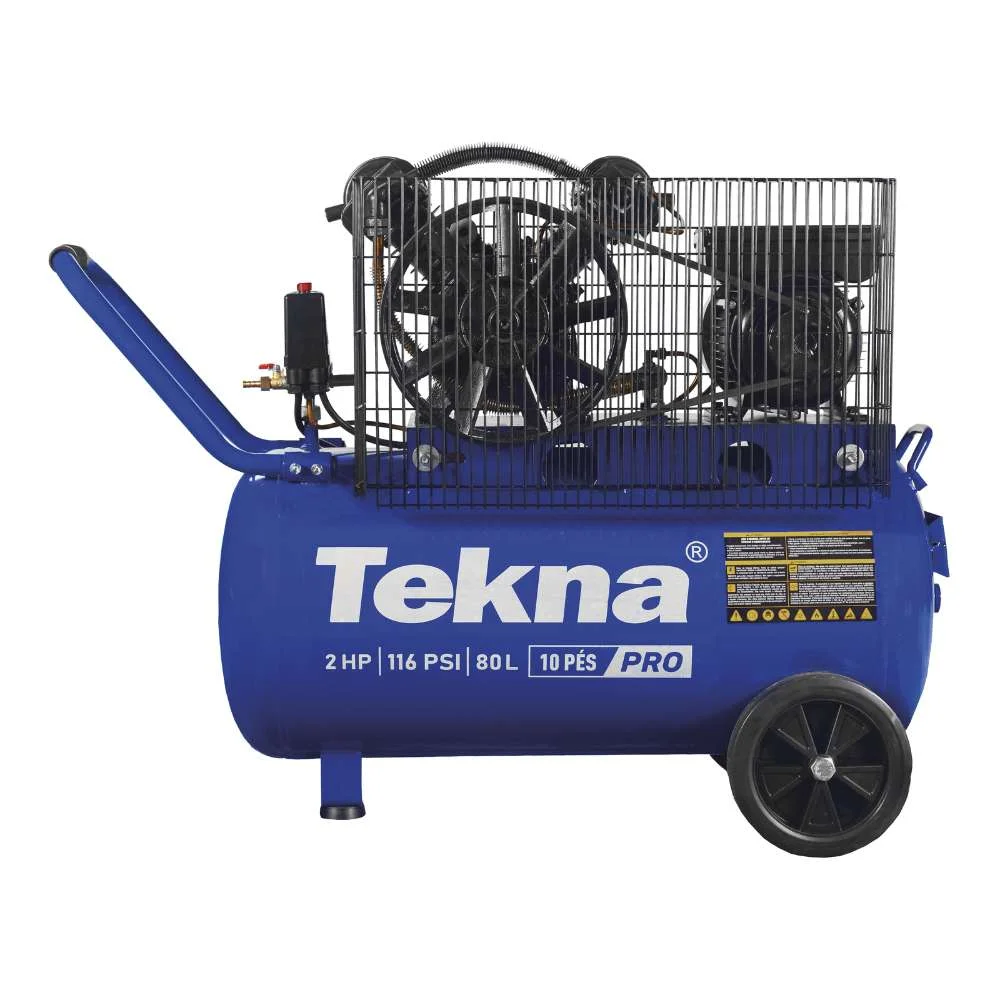 Compressor de Ar 10 Pés 2Hp 80L 127V Tekna