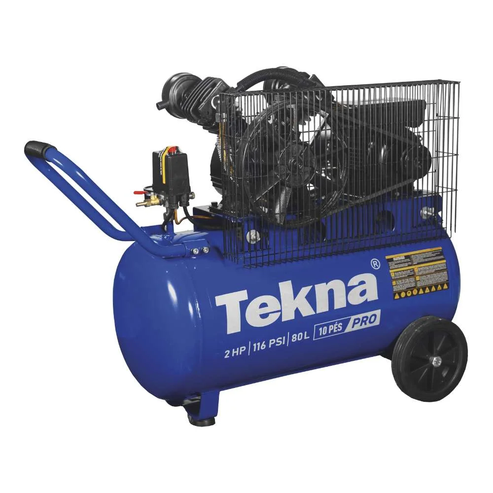 Compressor de Ar 10 Pés 2Hp 80L 127V Tekna