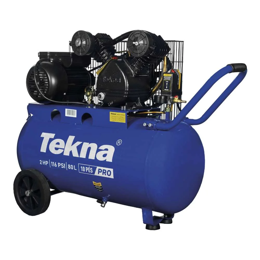 Compressor de Ar 10 Pés 2Hp 80L 220V Tekna