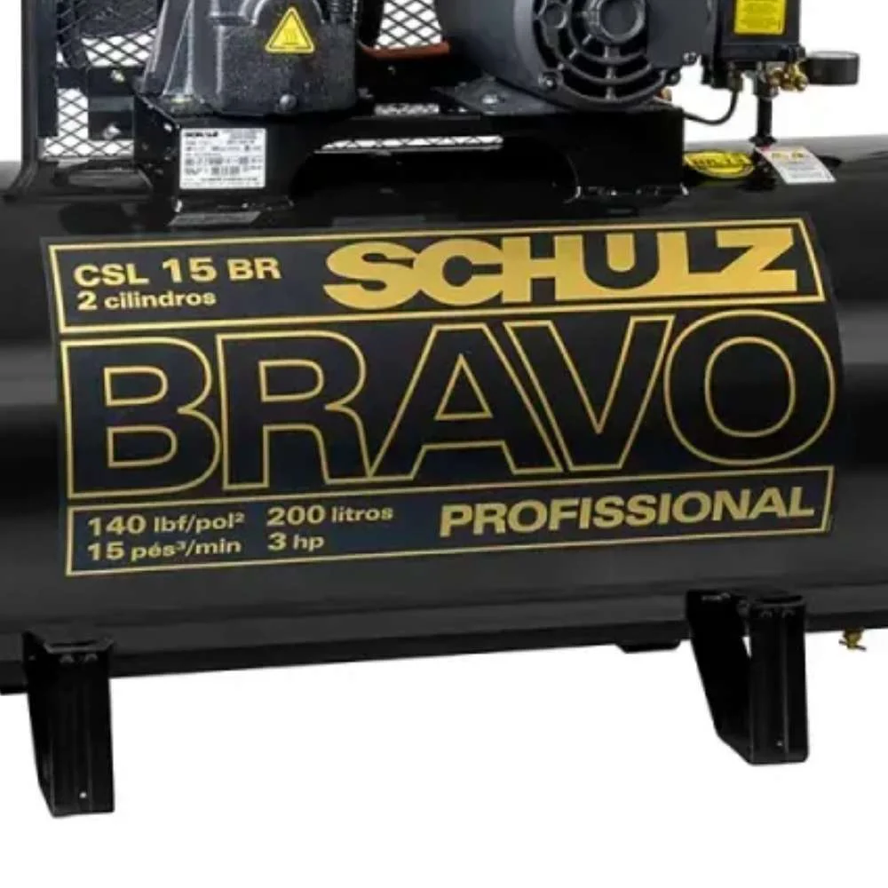 Compressor de Ar 15 Pés 200L 3Hp Bravo Trif Schulz 220V