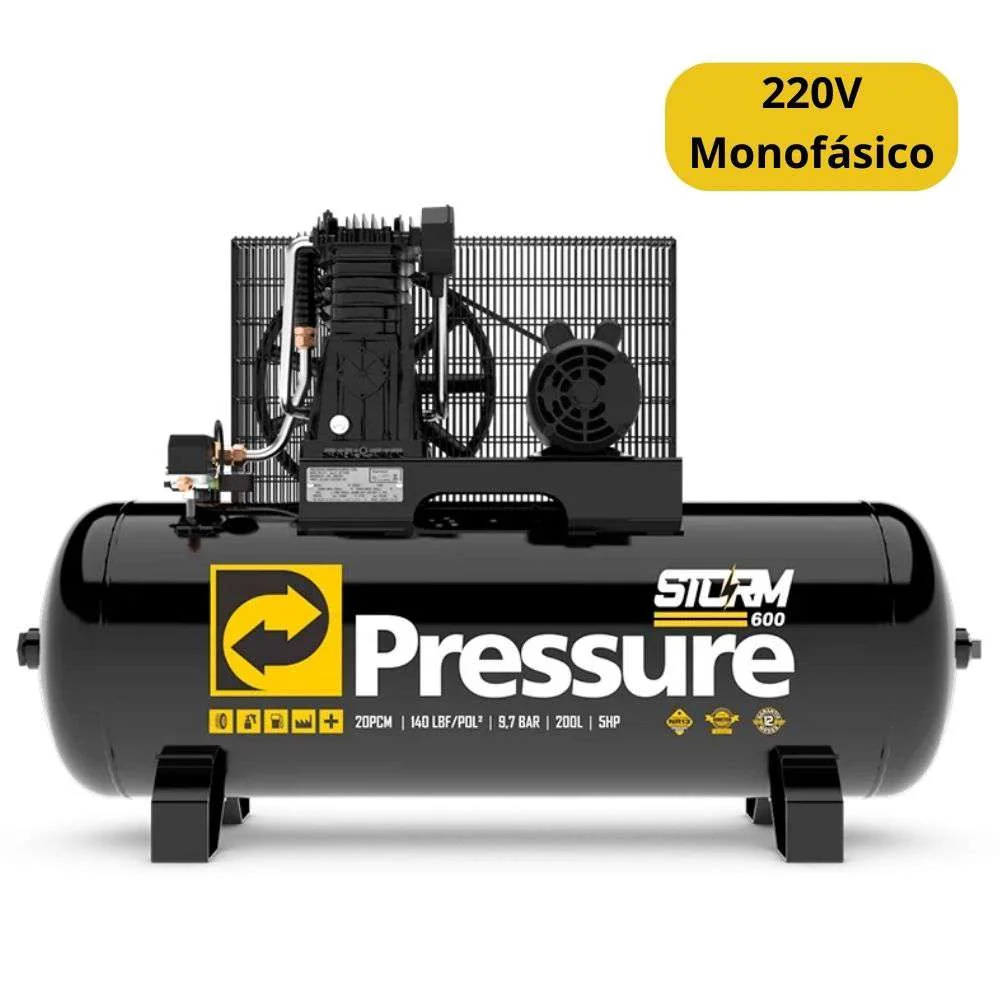 Compressor de Ar 20 Pés 140Psi Monofásico 220V Pressure