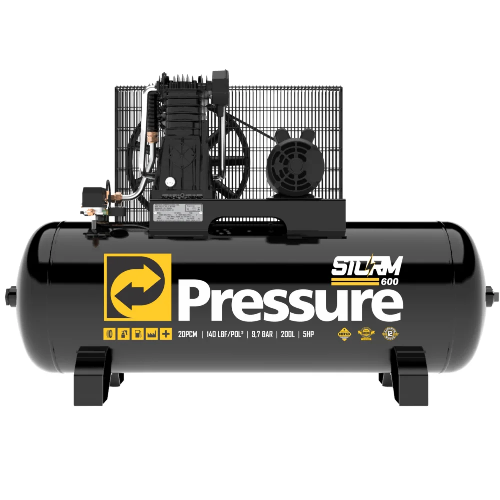 Compressor de Ar 20 pés 140 psi Óleo e Amortecedor Pressure