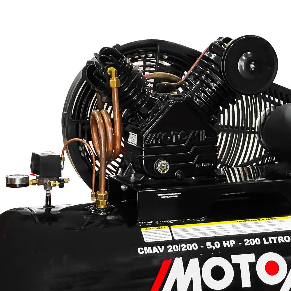 Compressor de Ar 20 Pés 175Lbs 200L 5,0Hp Motomil - 220V
