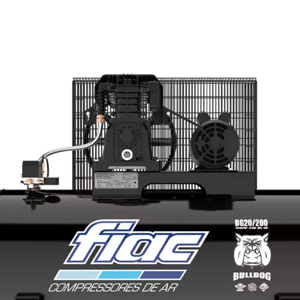 Compressor de Ar 20 Pés 200L 140 Psi Fiac Bulldog