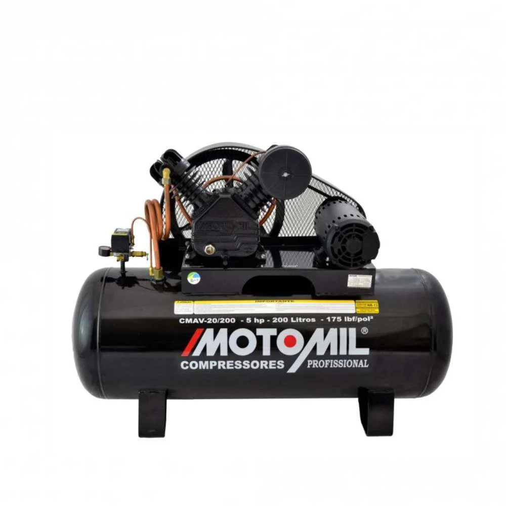 Compressor de Ar 20 Pés 200L 5,0Hp Motomil - 220V