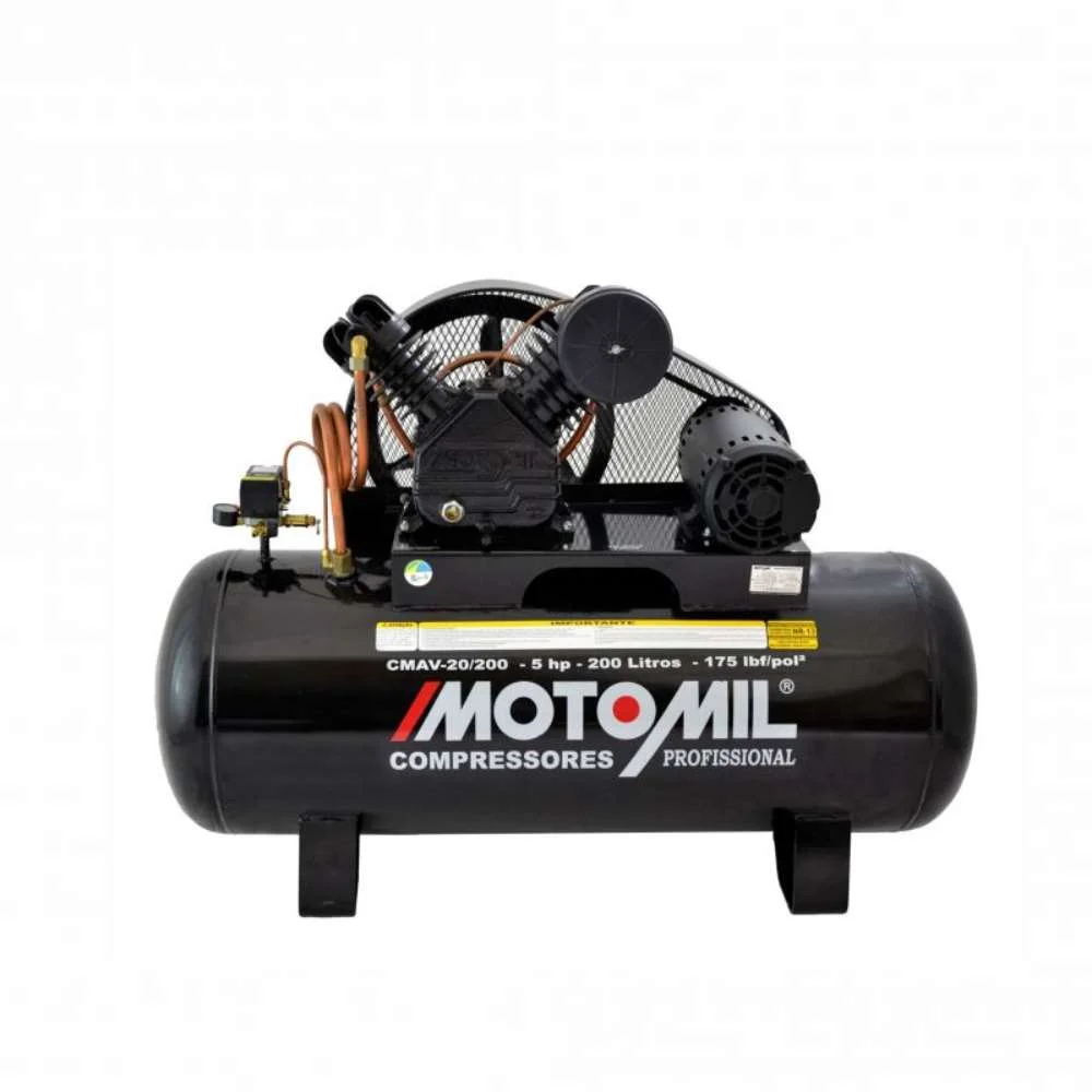 Compressor de Ar 20 Pés 200L 5,0Hp Motomil - 220V