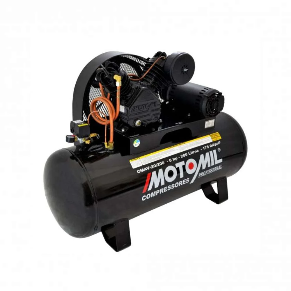 Compressor de Ar 20 Pés 200L 5,0Hp Motomil - 220V