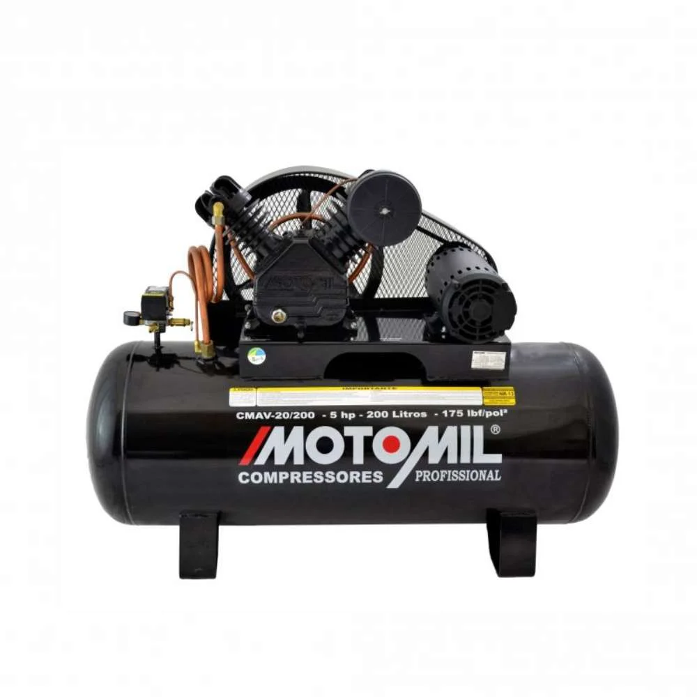 Compressor de Ar 20 Pés 200L 5,0Hp Motomil - 220V