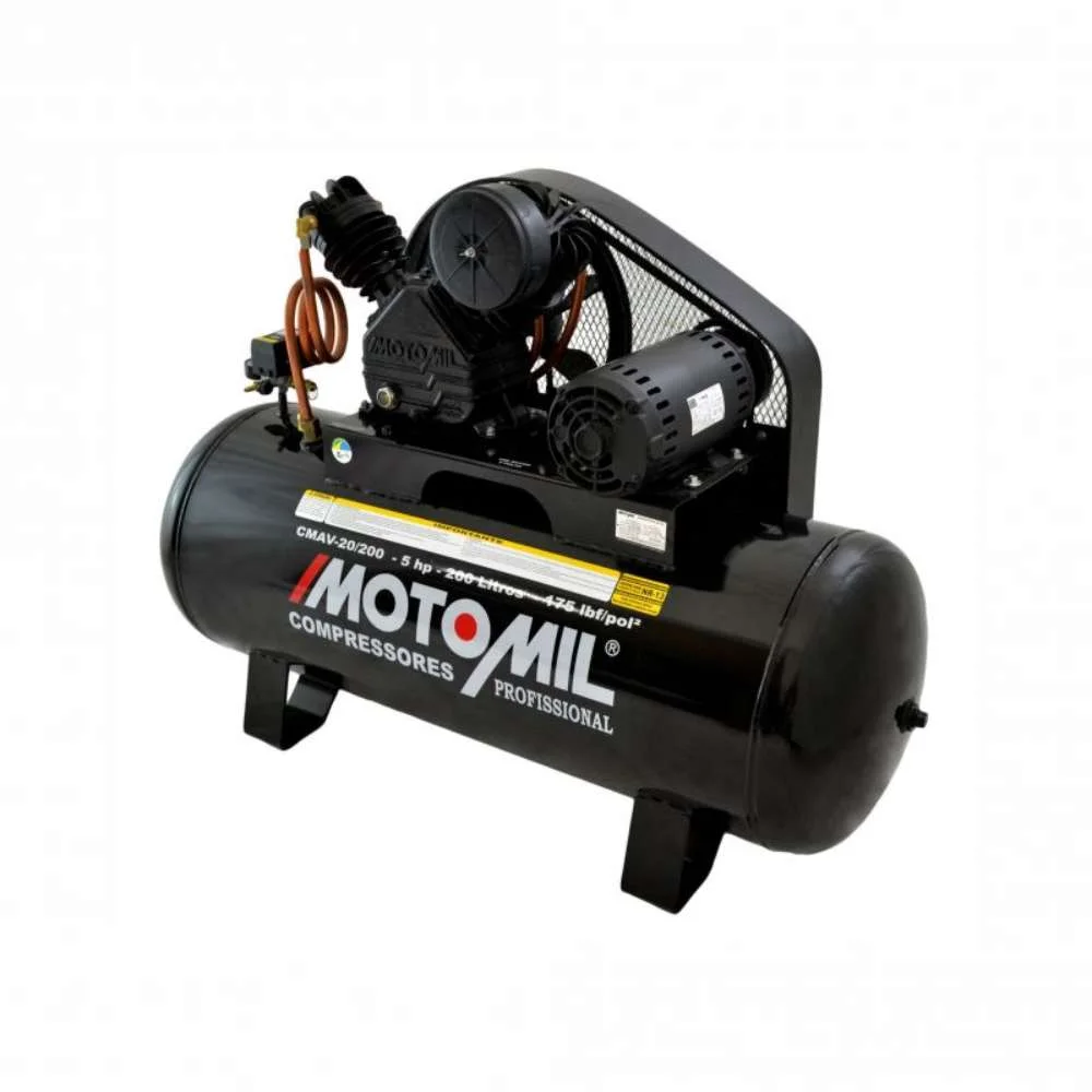 Compressor de Ar 20 Pés 200L 5,0Hp Motomil - 220V