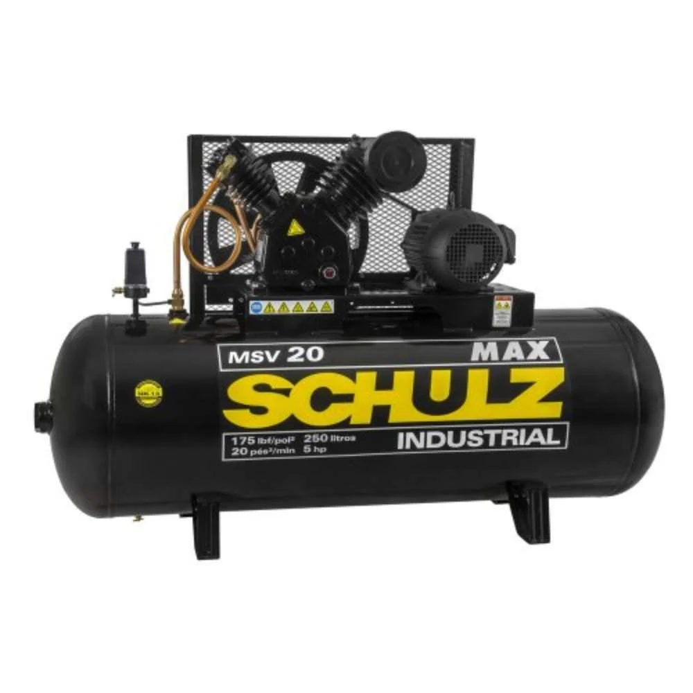Compressor de Ar 20 Pés 5Hp 250L 220-380V Schulz
