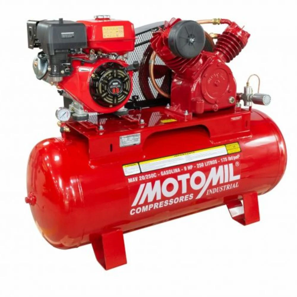 Compressor de Ar 20 Pés a Gasolina 7 HP 250L Motomil