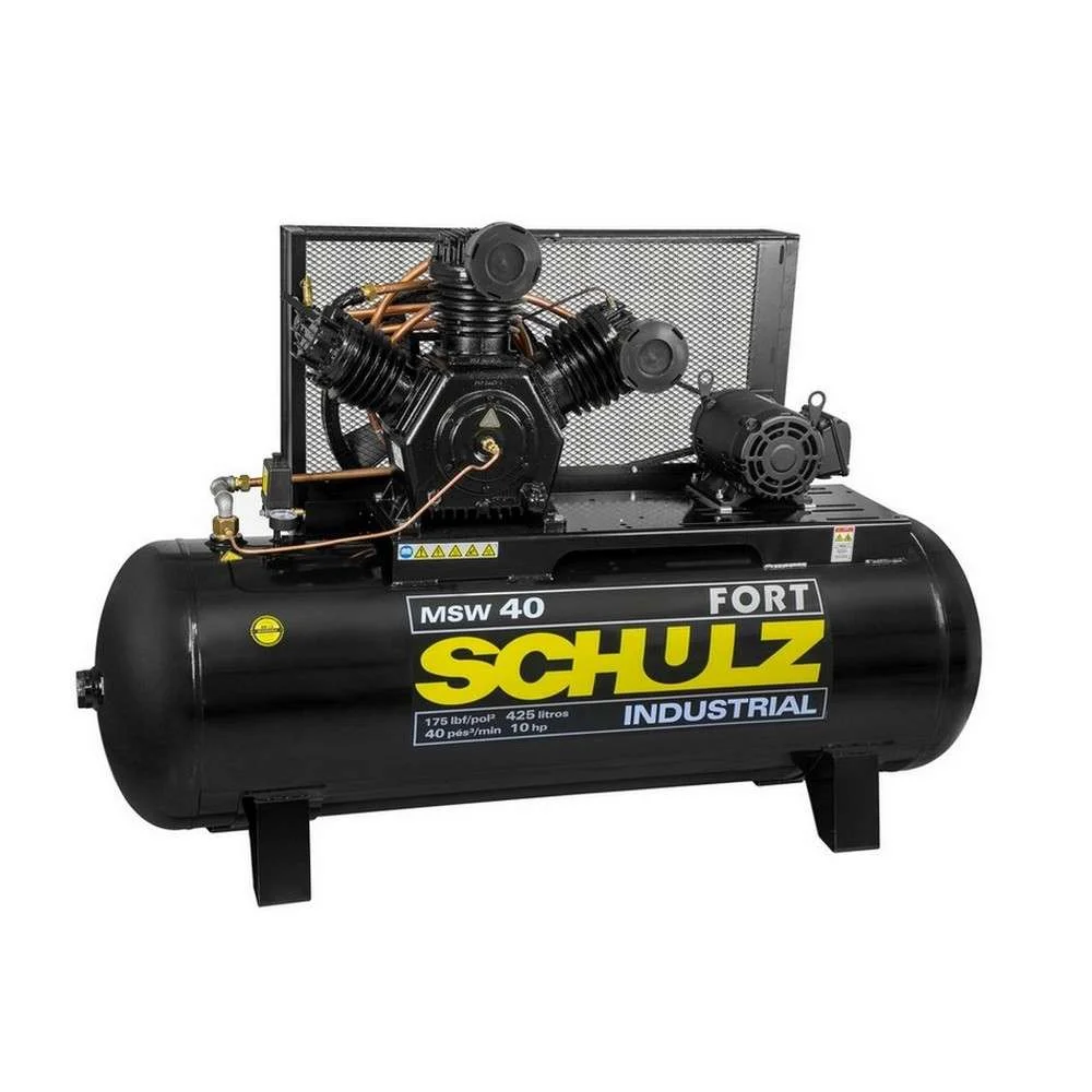 Compressor de Ar 40 Pés 10Hp 427L 220V Schulz