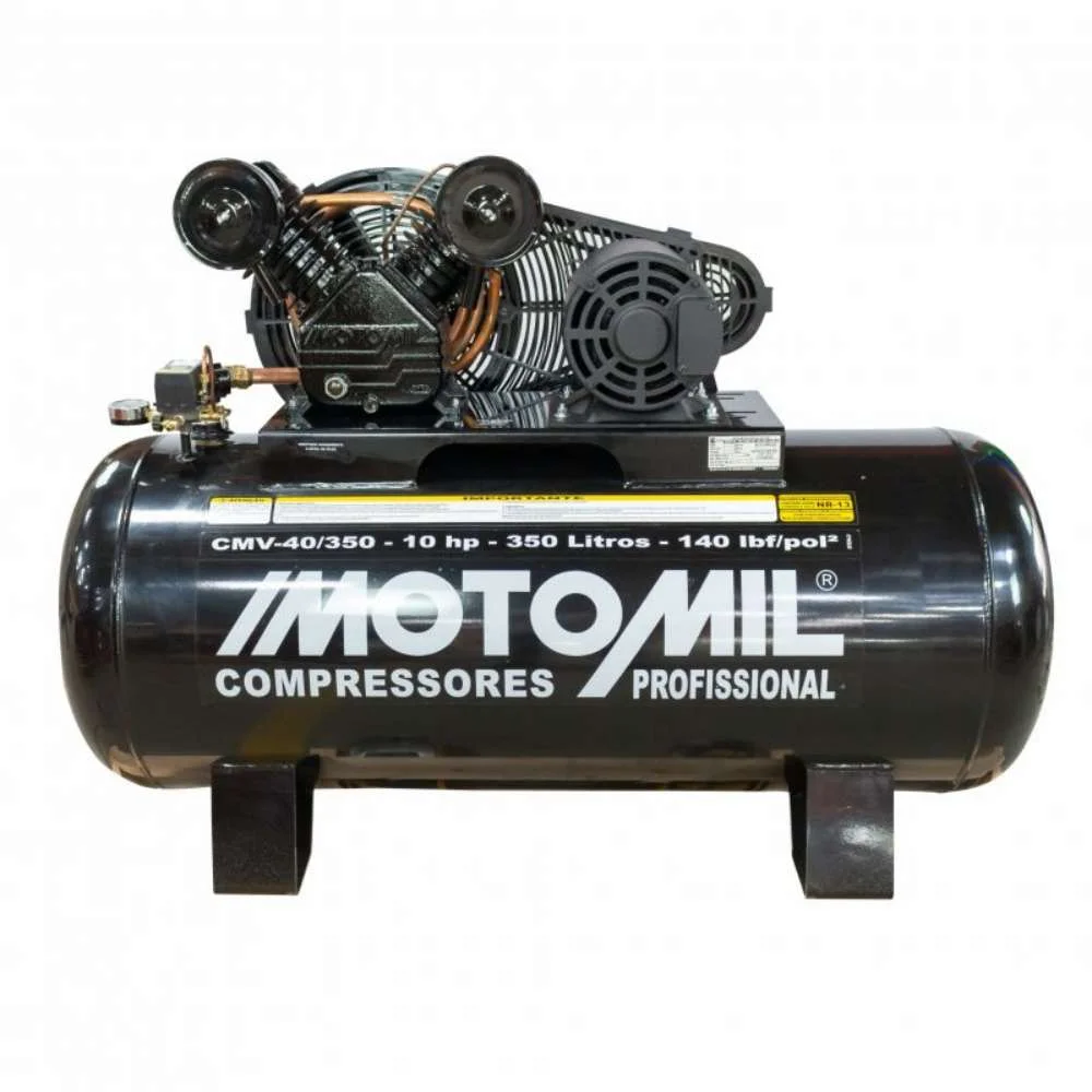 Compressor de Ar 40 Pés 350L 10Hp Motomil - 220V