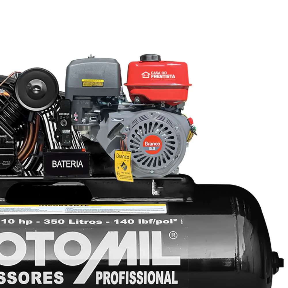 Compressor de Ar 40 Pés 350L a Gasolina 15Cv Motomil
