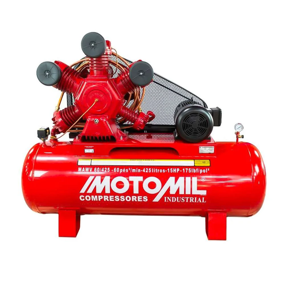 Compressor de Ar 60 Pés 15Hp 350L Mawv-60/350 Motomil 380V