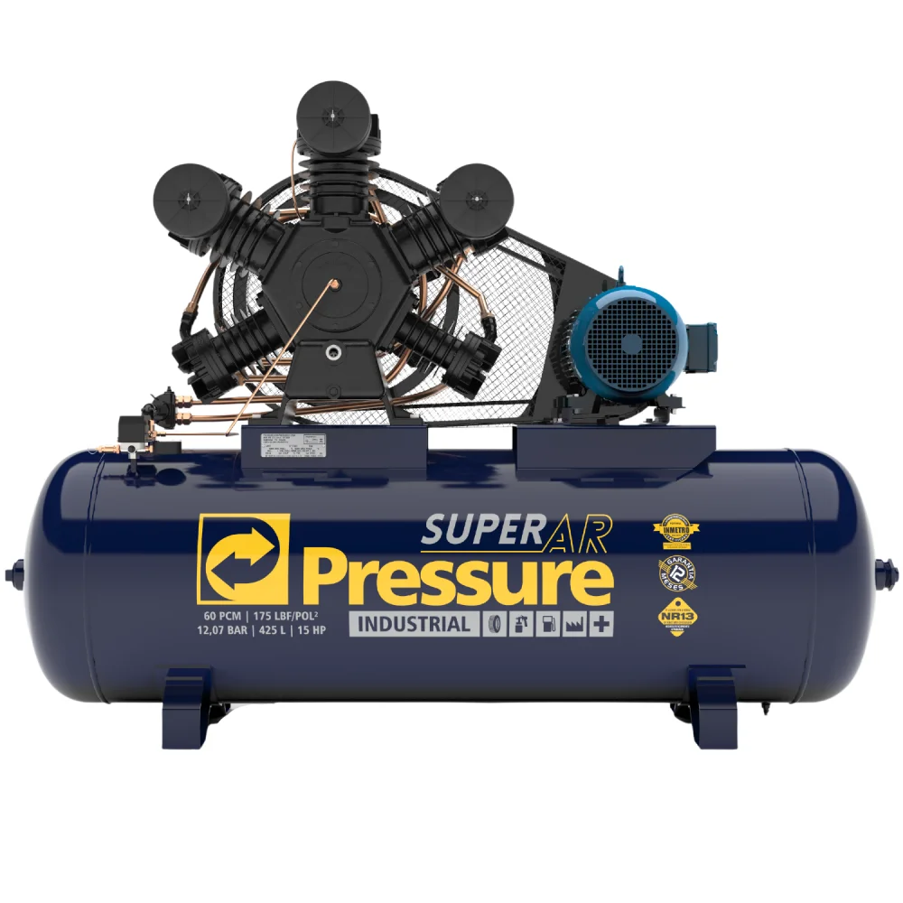 Compressor de Ar 60 Pes 15Hp Trif. com acessórios Pressure