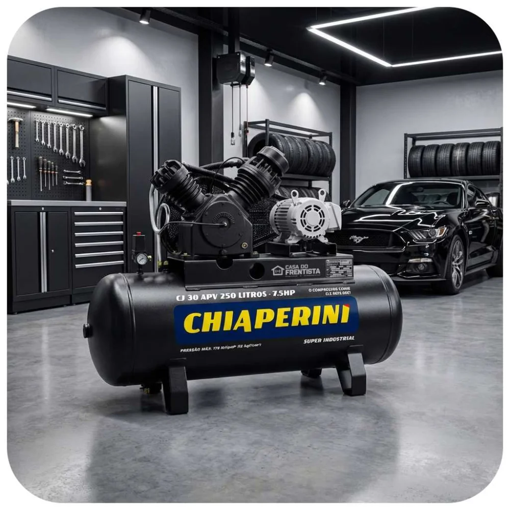 Compressor de Ar Alta Pressão Chiaperini 30 Pés 250L 7.5Cv Trifásico 380V