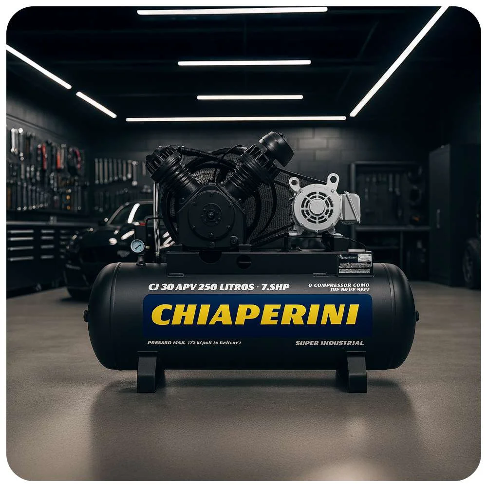 Compressor de Ar Alta Pressão Chiaperini 30 Pés 250L 7.5Cv Trifásico 380V