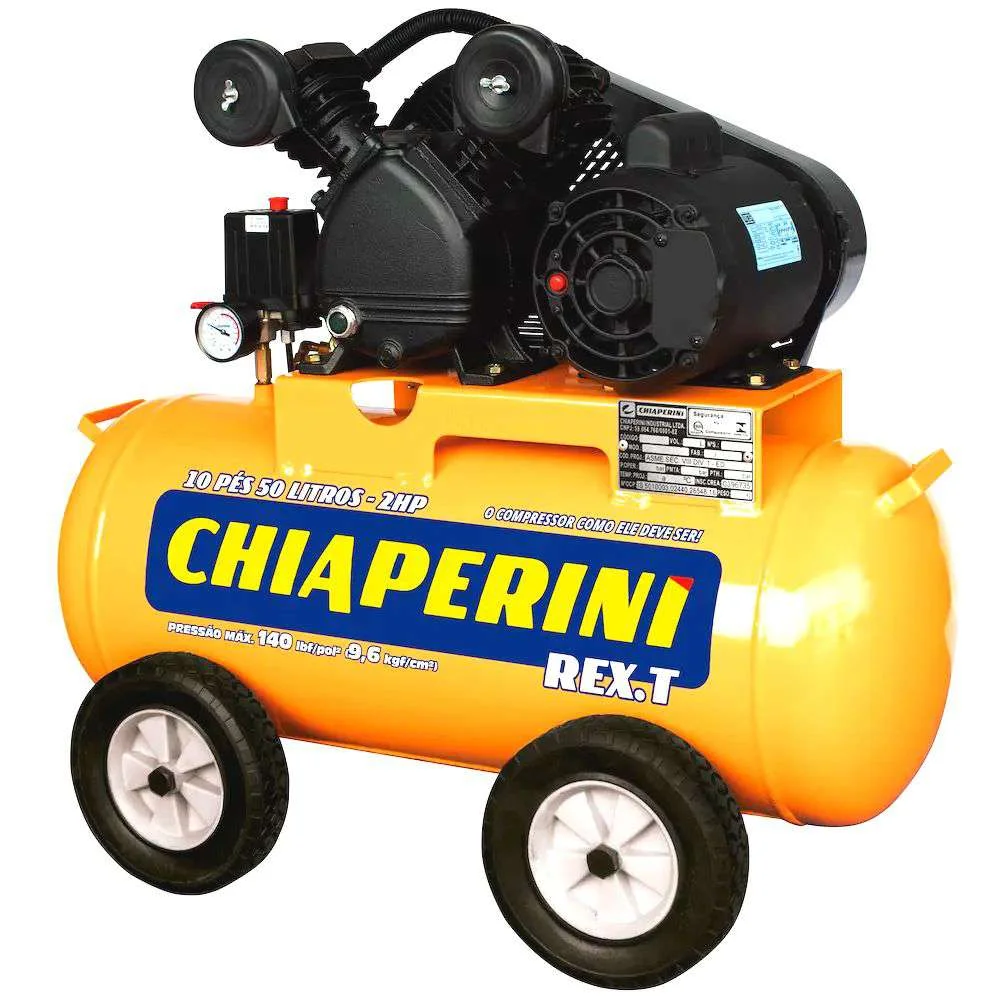 Compressor de Ar Chiaperini 10 Pés 50L Rex.t Móvel Monofásico