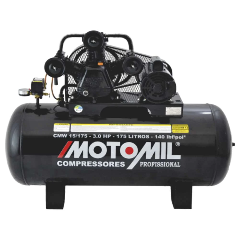 Compressor de Ar Cmw-15/175 3Hp Monofásico 175L Motomil