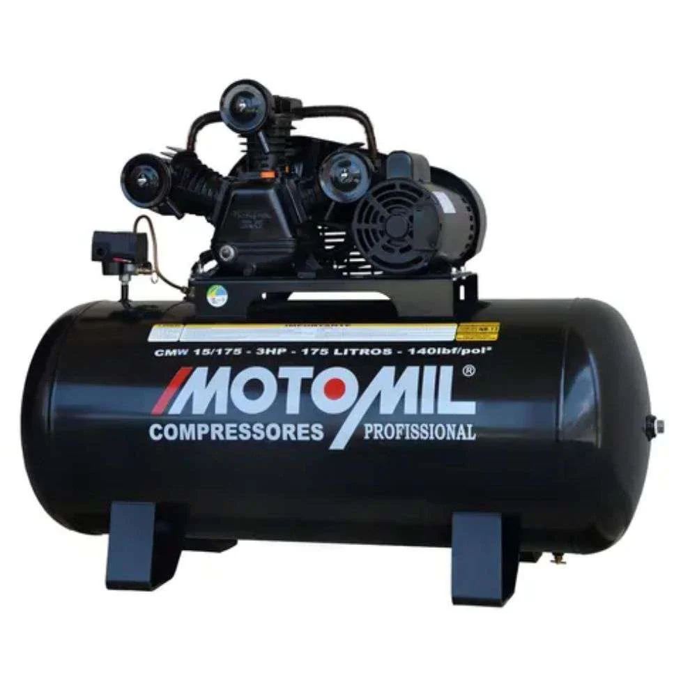 Compressor de Ar Cmw-15/175 3Hp Monofásico 175L Motomil