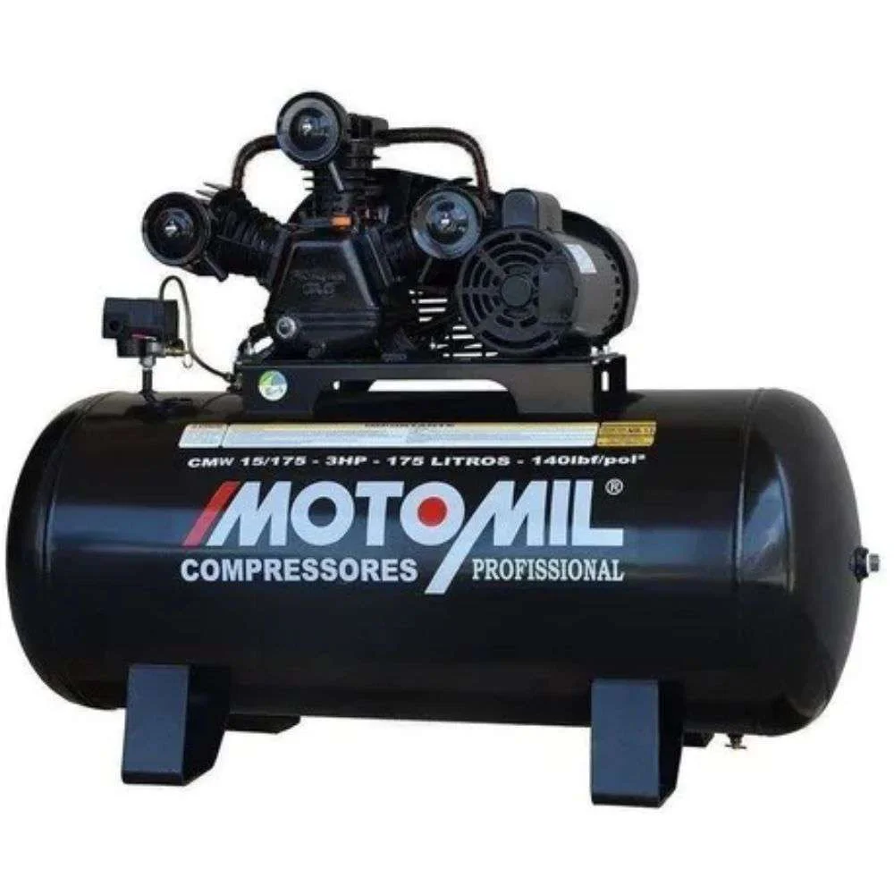 Compressor de Ar Cmw-15/175 3Hp Monofásico 175L Motomil