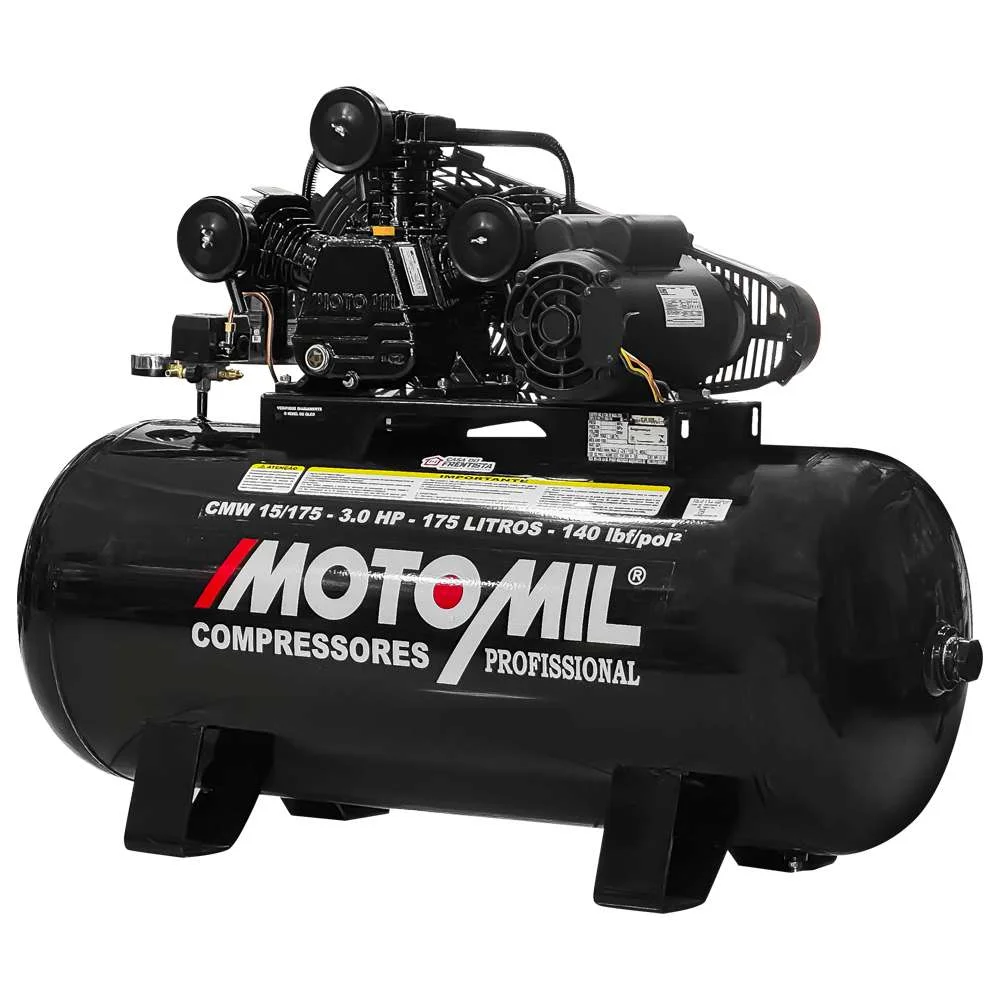 Compressor de Ar Cmw-15/175 3Hp Monofásico 175L Motomil