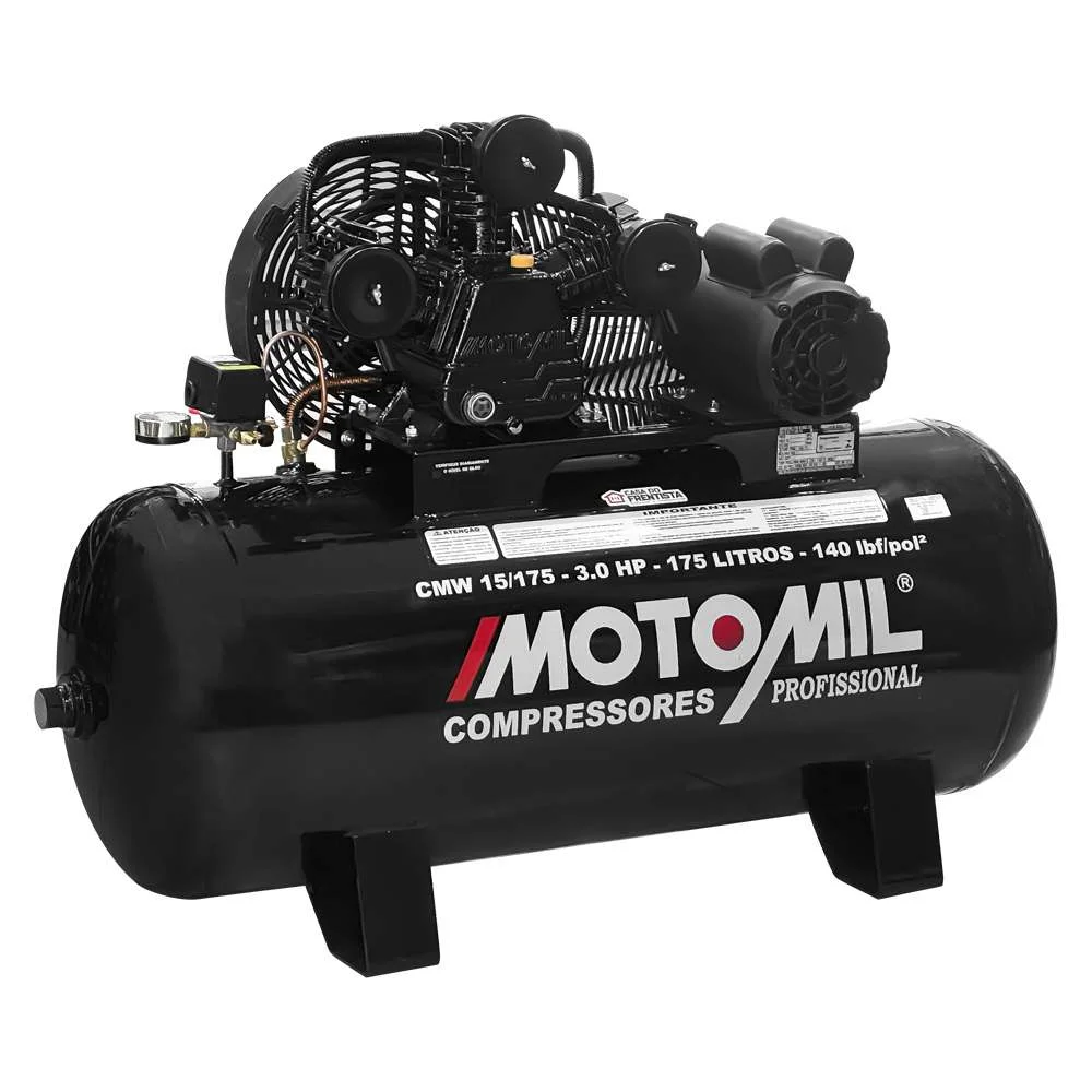 Compressor de Ar Cmw-15/175 3Hp Monofásico 175L Motomil