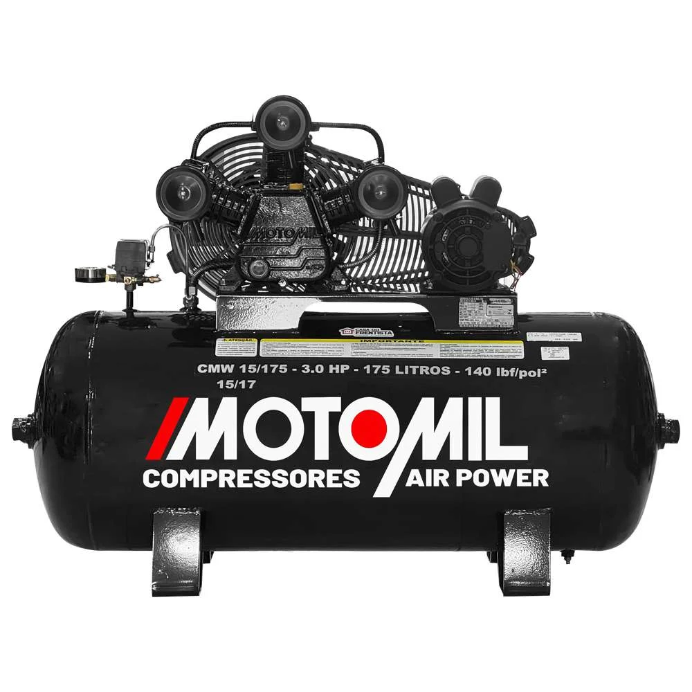 Compressor de Ar Cmw-15/175 3Hp Monofásico 175L Motomil