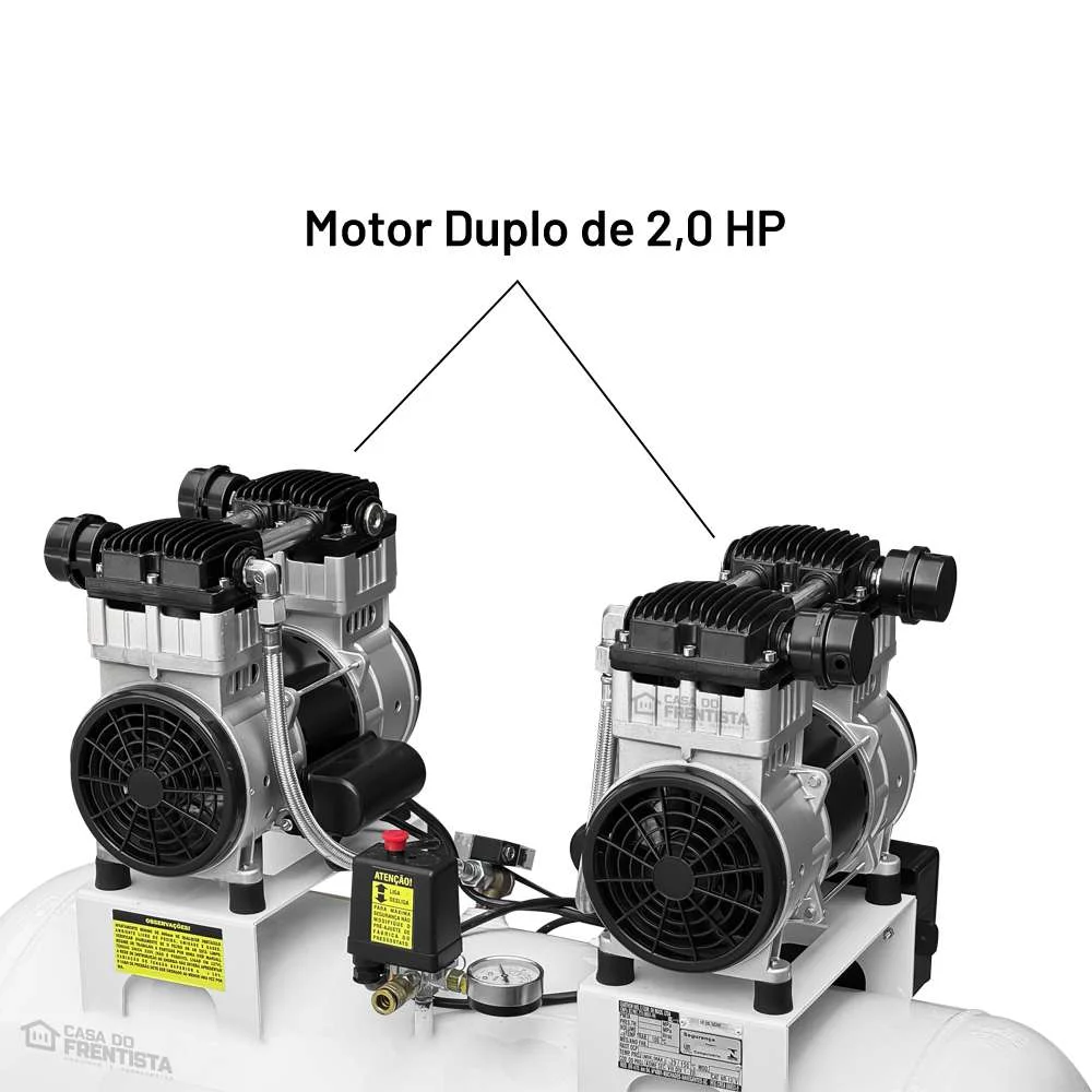 Compressor de Ar Odontológico 20 Pés 150L 220V Silencioso Isento de Óleo Motomil