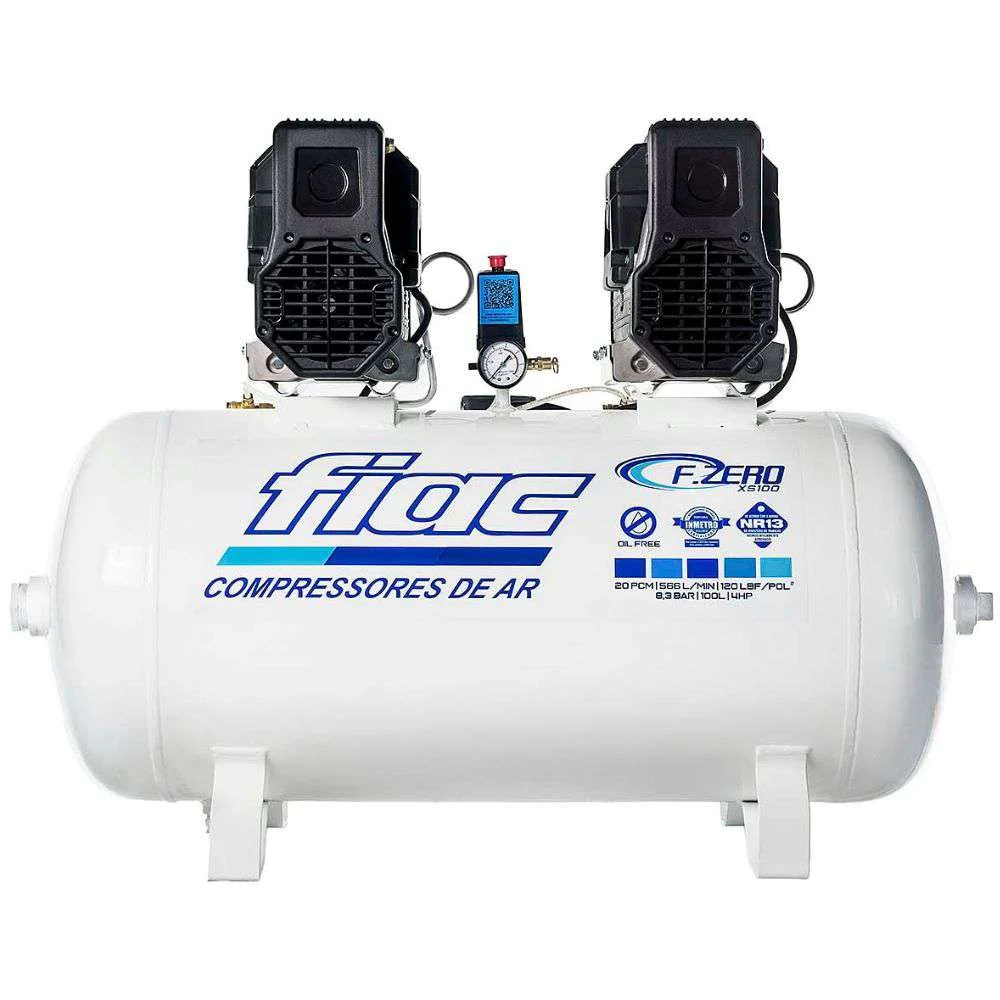 Compressor de Ar Odontológico 20 Pés Isento de Óleo 120Psi 100L 220V