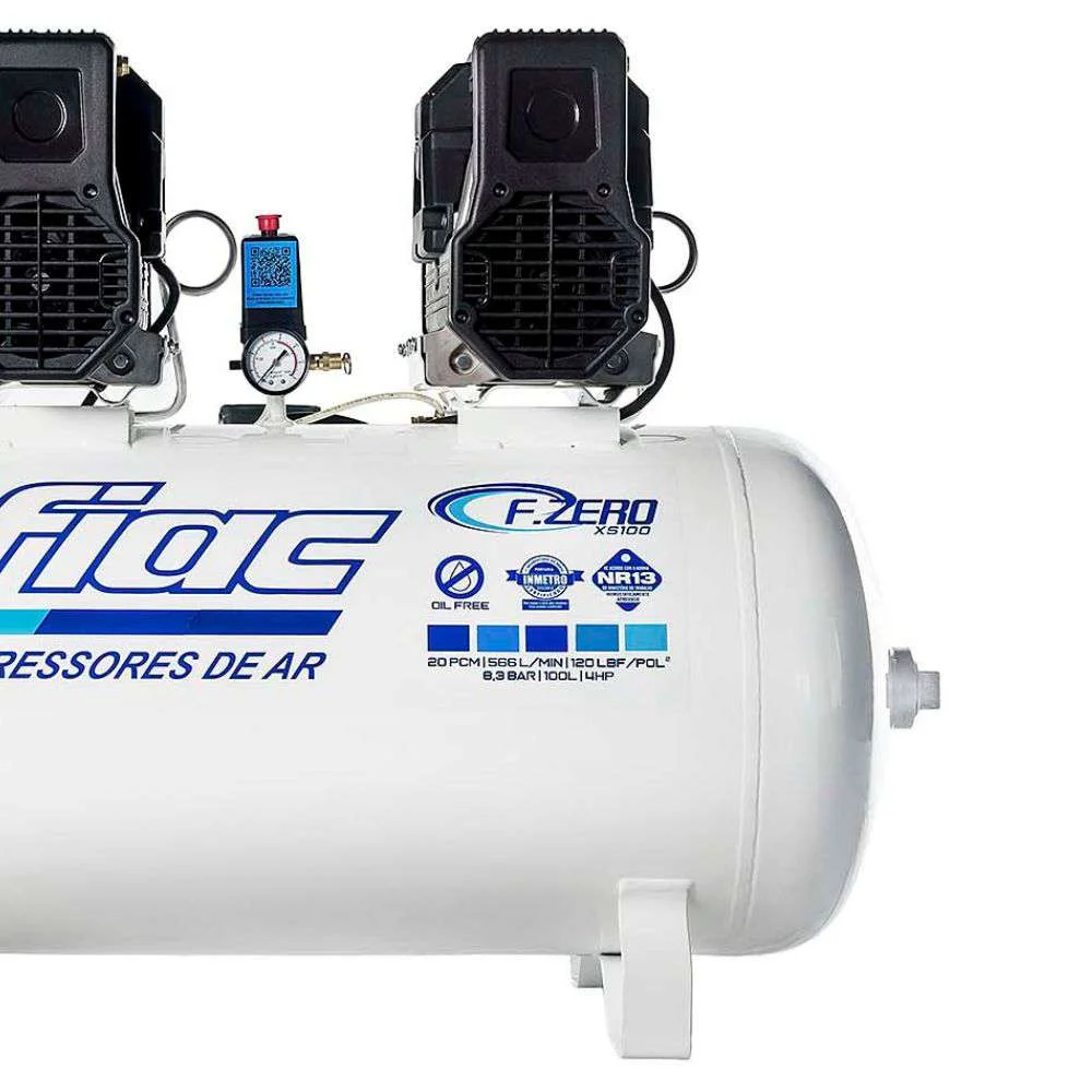 Compressor de Ar Odontológico 20 Pés Isento de Óleo 120Psi 100L 220V