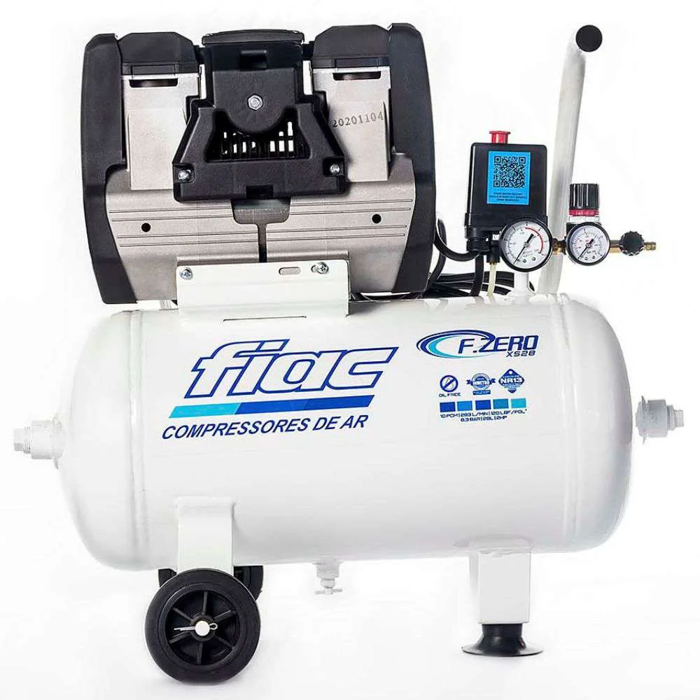 Compressor de Ar Odontológico Isento de Óleo 10 Pés 28L 220V