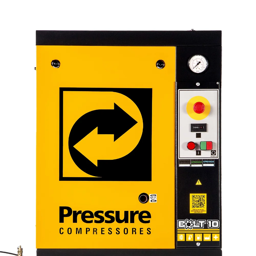 Compressor de Ar Parafuso 10Hp 100L Trifasico Pressure - 10