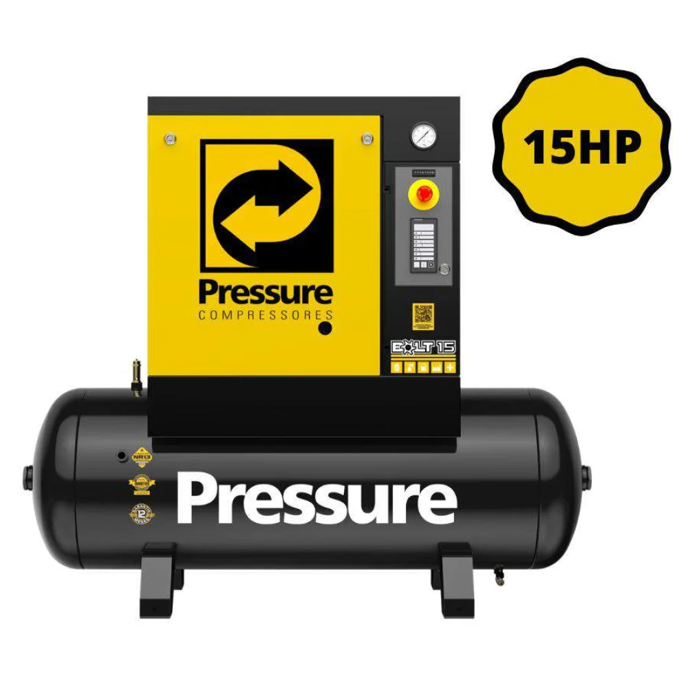Compressor de Ar Parafuso 15Hp Trifásico Pressure - 10,8