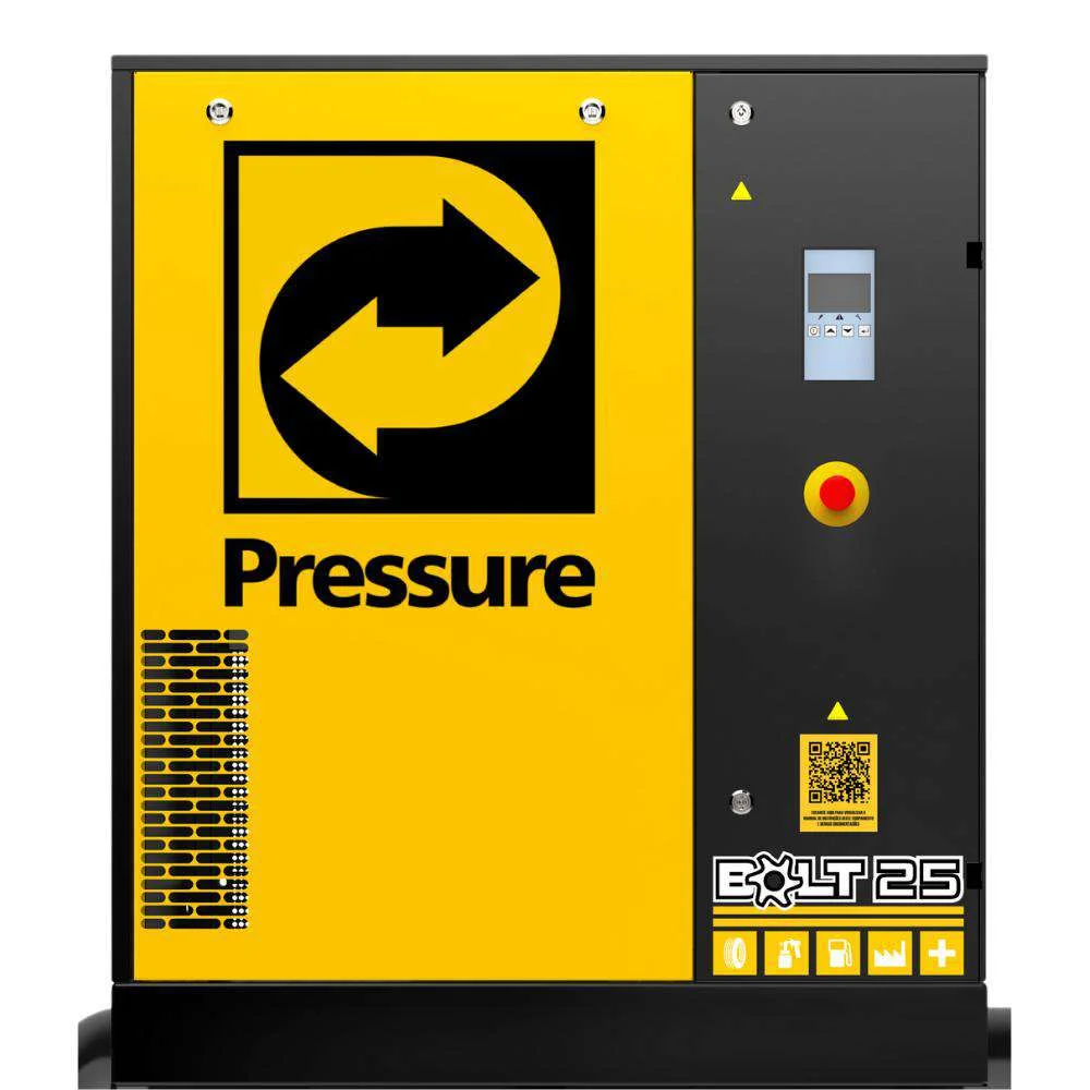 Compressor de Ar Parafuso 25Hp 265L Trifásico Pressure - 10,8